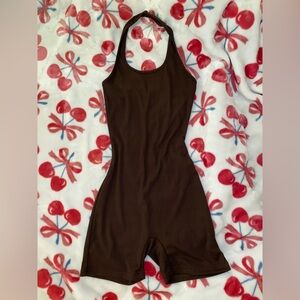 Brown Sleeveless Bodysuit - Size S/M